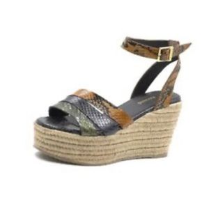 NWB Kaanas Galapagos Espadrille Snake Skin Wedge